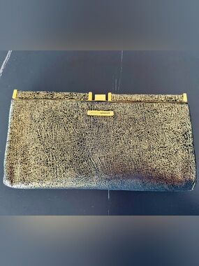 Rebecca Minkoff Metallic Gold Clutch Purse – Dust Bag Included